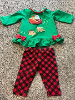 Rare Editions Christmas Baby Girl Outfit